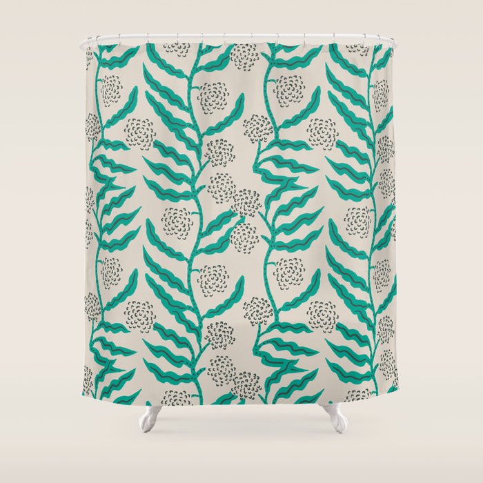 LA VILLE VINE MINT Shower Curtain Gallery Image 1