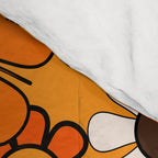 Groovy 70s Retro Garden Floral Orange and Brown Pattern Comforter Gallery Image 4