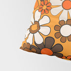 Groovy 70s Retro Garden Floral Orange and Brown Pattern Pillow Sham Gallery Image 4