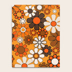 Groovy 70s Retro Garden Floral Orange and Brown Pattern Notebook Gallery Image 4