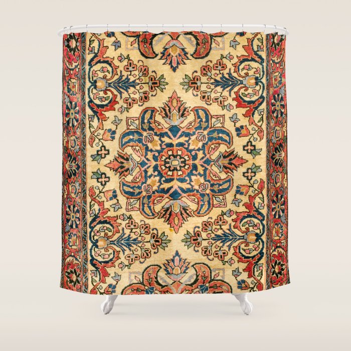 Kashan  Antique Central Persian Rug Print Shower Curtain Gallery Image 1