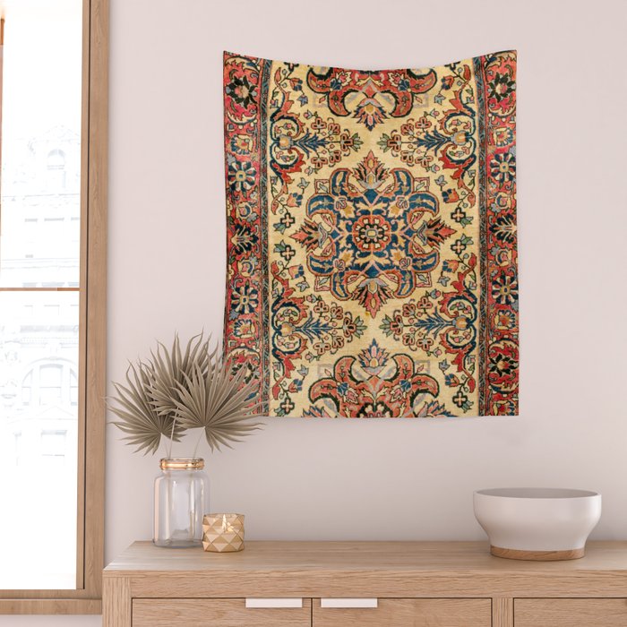 Kashan  Antique Central Persian Rug Print Wall Tapestry Gallery Image 2