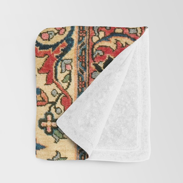 Kashan  Antique Central Persian Rug Print Throw Blanket Gallery Image 3