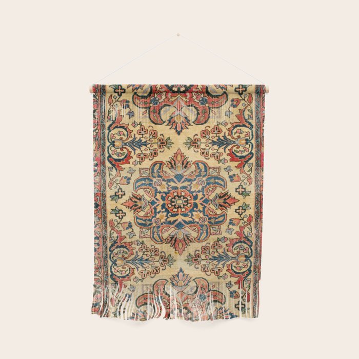 Kashan  Antique Central Persian Rug Print Wall Hanging Gallery Image 1