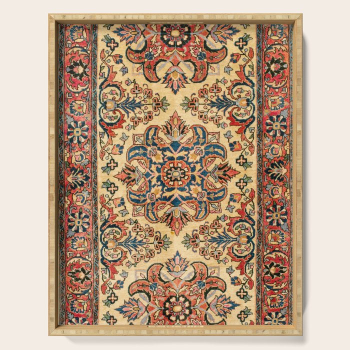 Kashan  Antique Central Persian Rug Print Serving Tray Gallery Image 1