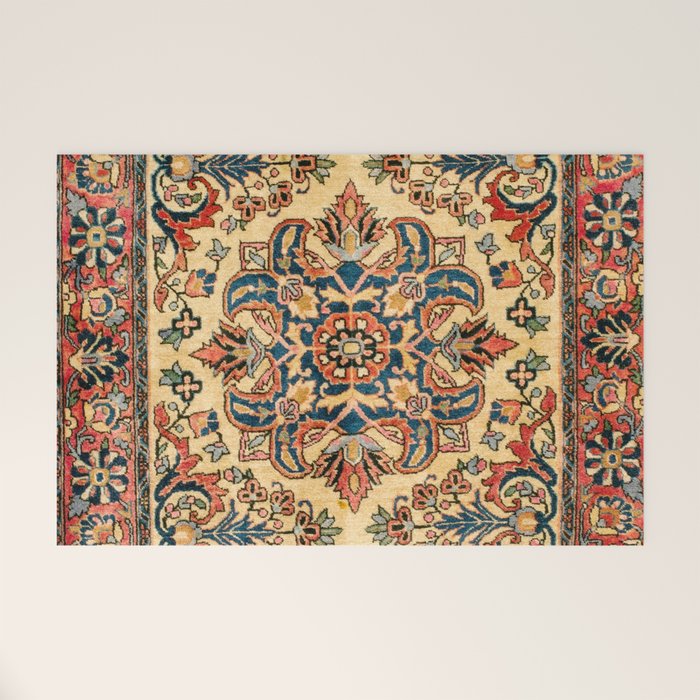 Kashan  Antique Central Persian Rug Print Welcome Mat Gallery Image 1