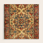 Kashan  Antique Central Persian Rug Print Wood Wall Art Gallery Image 1