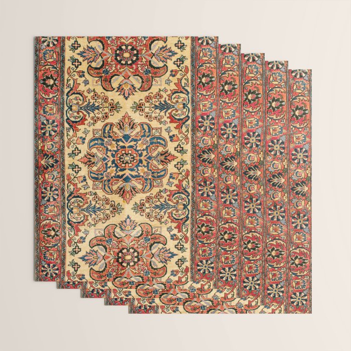 Kashan  Antique Central Persian Rug Print Wrapping Paper Gallery Image 3