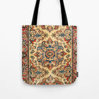 Kashan  Antique Central Persian Rug Print Tote Bag Gallery Image 1