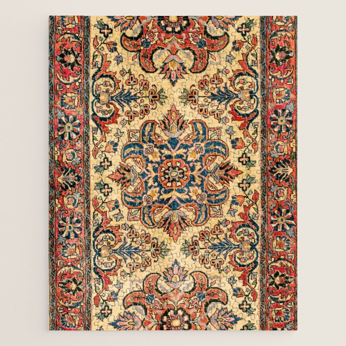 Kashan  Antique Central Persian Rug Print Jigsaw Puzzle Gallery Image 1