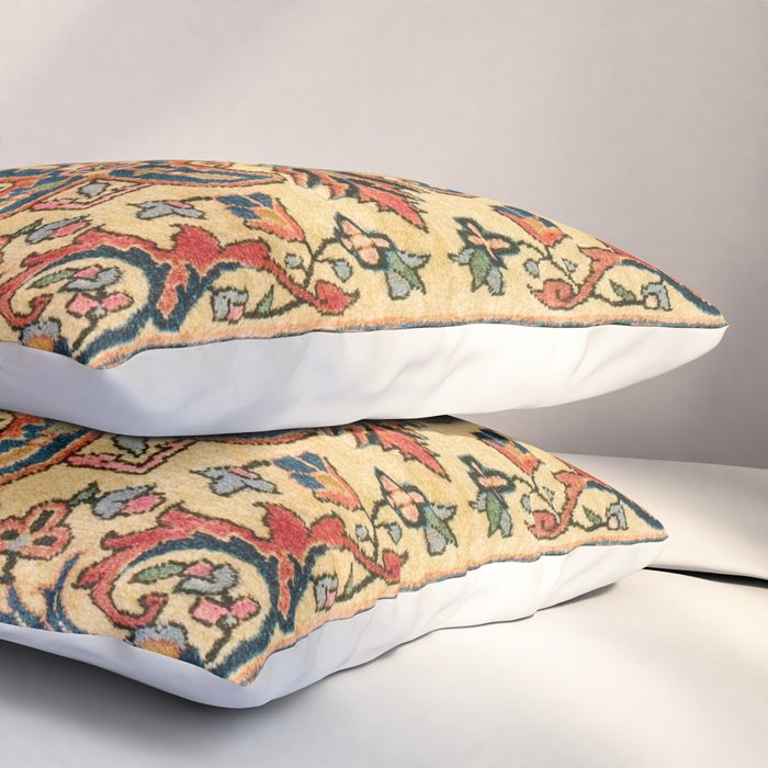 Kashan  Antique Central Persian Rug Print Pillow Sham Gallery Image 3