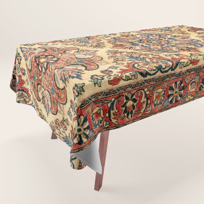 Kashan  Antique Central Persian Rug Print Tablecloth Gallery Image 1