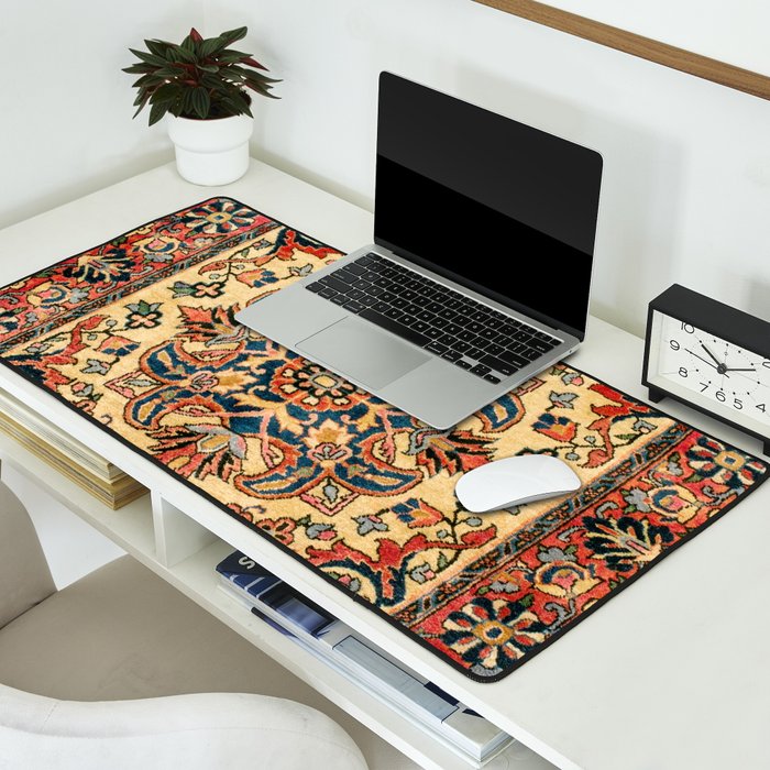Kashan  Antique Central Persian Rug Print Desk Mat Gallery Image 2
