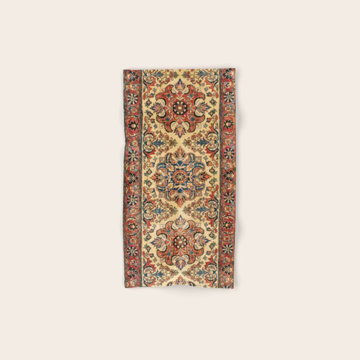 Kashan  Antique Central Persian Rug Print Bath Towel Gallery Image 1