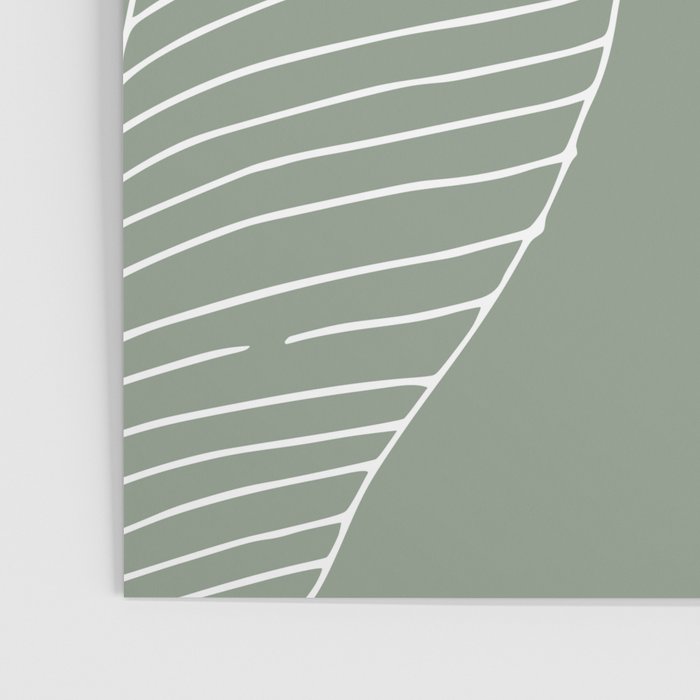 Line Drawing, Green, Palms Print, Boho Wall Art Poster Gallery Image 3