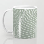 Line Drawing, Green, Palms Print, Boho Wall Art Coffee Mug Gallery Image 3
