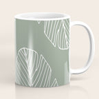 Line Drawing, Green, Palms Print, Boho Wall Art Coffee Mug Gallery Image 1