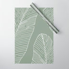 Line Drawing, Green, Palms Print, Boho Wall Art Wrapping Paper Gallery Image 1