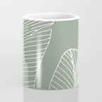 Line Drawing, Green, Palms Print, Boho Wall Art Coffee Mug Gallery Image 4