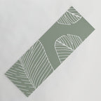 Line Drawing, Green, Palms Print, Boho Wall Art Yoga Mat Gallery Image 1