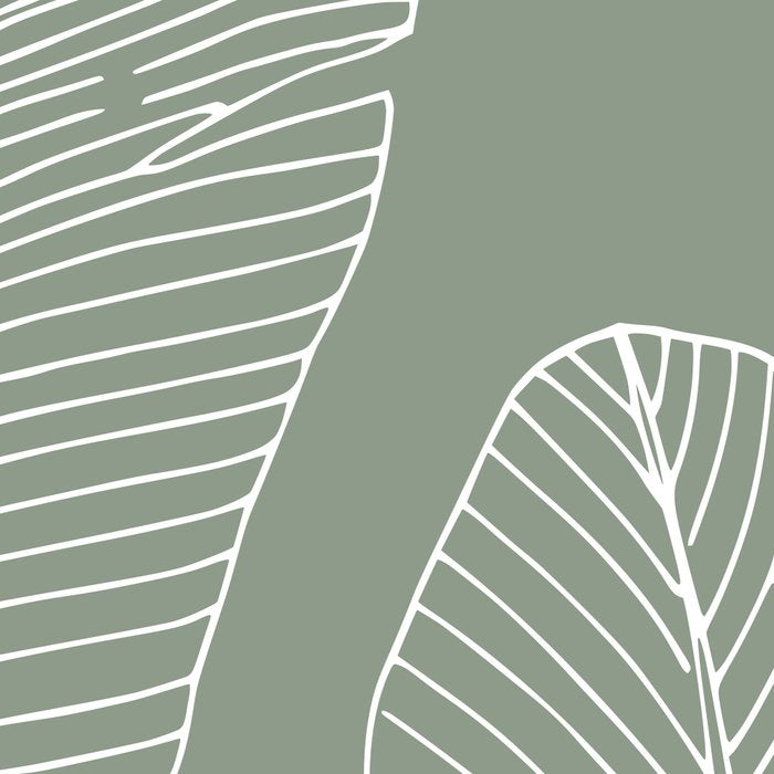Line Drawing, Green, Palms Print, Boho Wall Art Coffee Mug Gallery Image 2