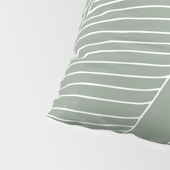 Line Drawing, Green, Palms Print, Boho Wall Art Pillow Sham Gallery Image 4