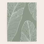 Line Drawing, Green, Palms Print, Boho Wall Art Poster Gallery Image 4