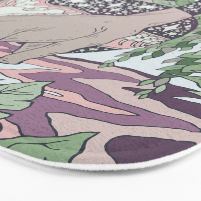 Jurassic Portal | Purple Haze Palette | Dinosaur Science Fiction Art Bath Mat Gallery Image 3