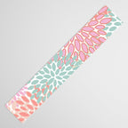 Festive, Floral Prints, Pink, Teal and Coral Table Runner Gallery Image 3