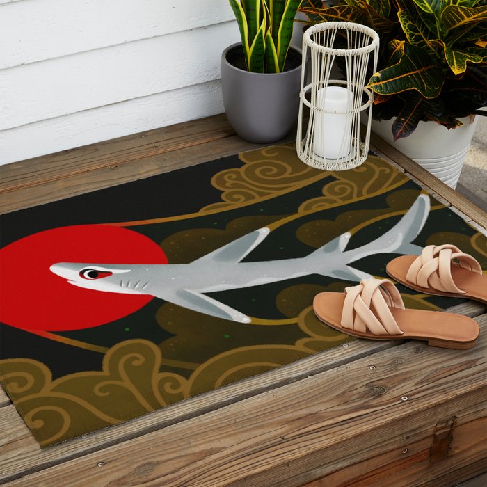 White Tip Reef Shark Outdoor Rug Gallery Image 2