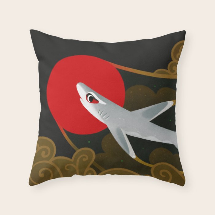 White Tip Reef Shark Throw Pillow Gallery Image 1