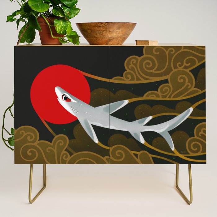 White Tip Reef Shark Credenza Gallery Image 1