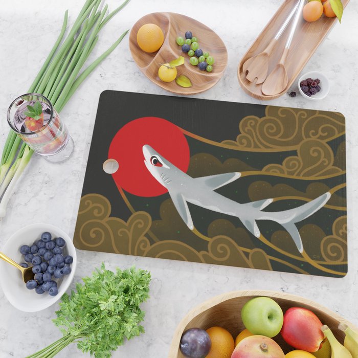 White Tip Reef Shark Cutting Board Gallery Image 2