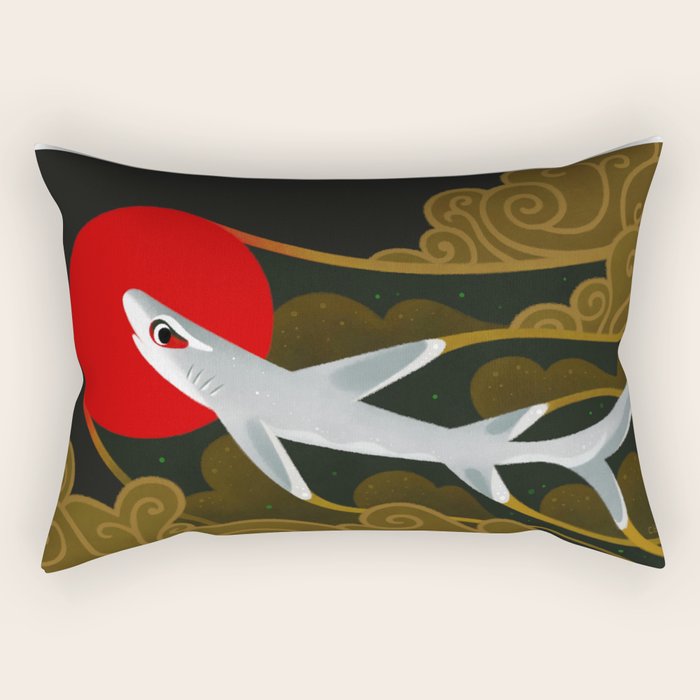White Tip Reef Shark Rectangular Pillow Gallery Image 2
