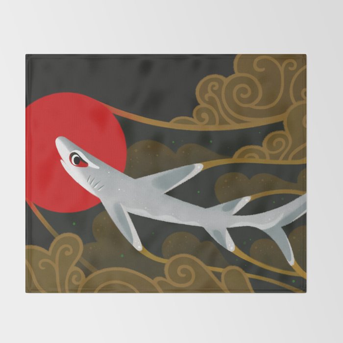 White Tip Reef Shark Throw Blanket Gallery Image 2