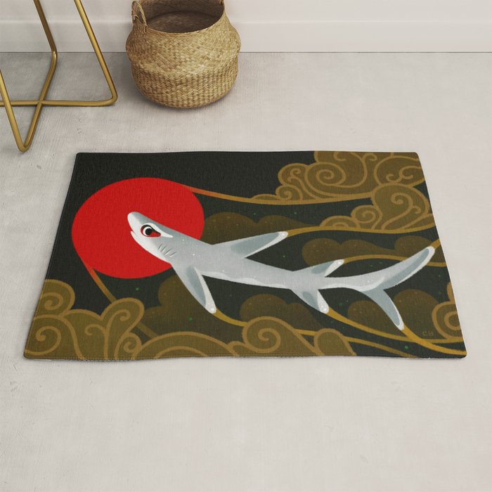White Tip Reef Shark Rug Gallery Image 1