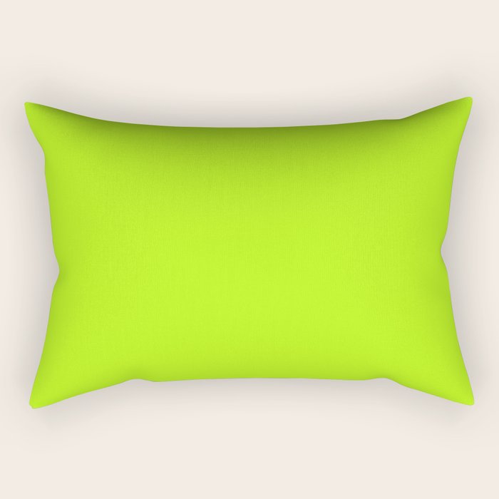 Solid Bright Green Yellow Neon Color Rectangular Pillow Gallery Image 1