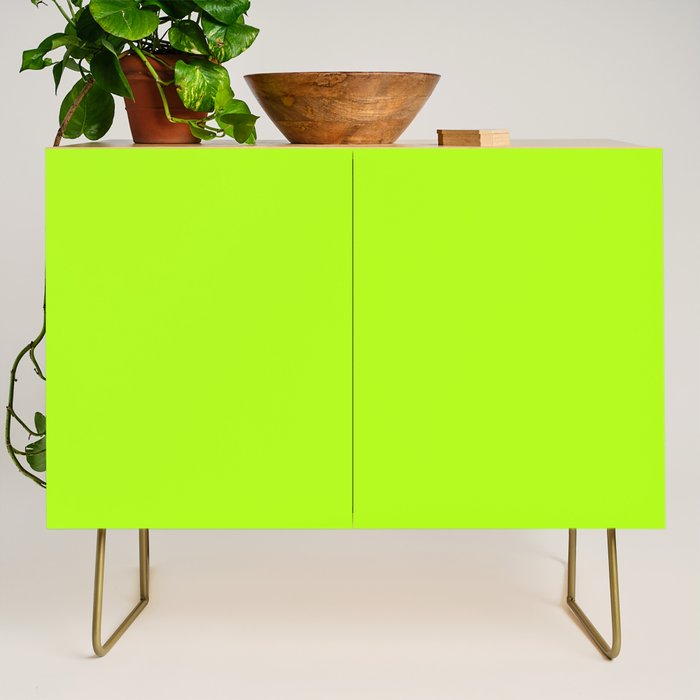 Solid Bright Green Yellow Neon Color Credenza Gallery Image 1