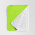 Solid Bright Green Yellow Neon Color Throw Blanket Gallery Image 3