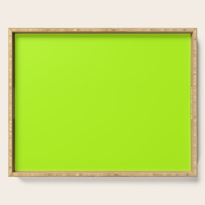 Solid Bright Green Yellow Neon Color Serving Tray Gallery Image 1