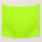 Solid Bright Green Yellow Neon Color Wall Tapestry Gallery Image 4