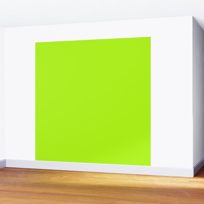 Solid Bright Green Yellow Neon Color Wall Mural Gallery Image 2