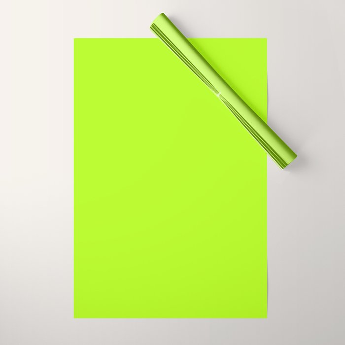 Solid Bright Green Yellow Neon Color Wrapping Paper Gallery Image 1