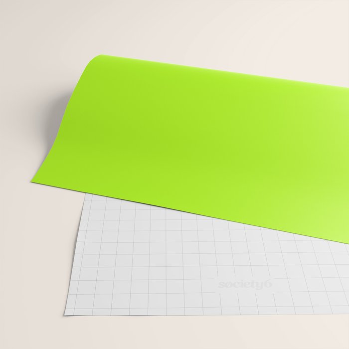 Solid Bright Green Yellow Neon Color Wrapping Paper Gallery Image 2