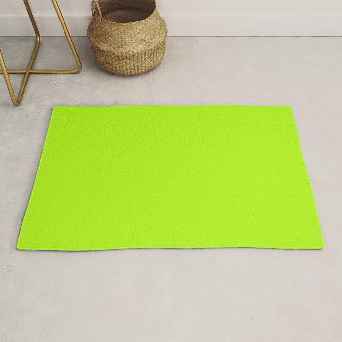 Solid Bright Green Yellow Neon Color Rug Gallery Image 1