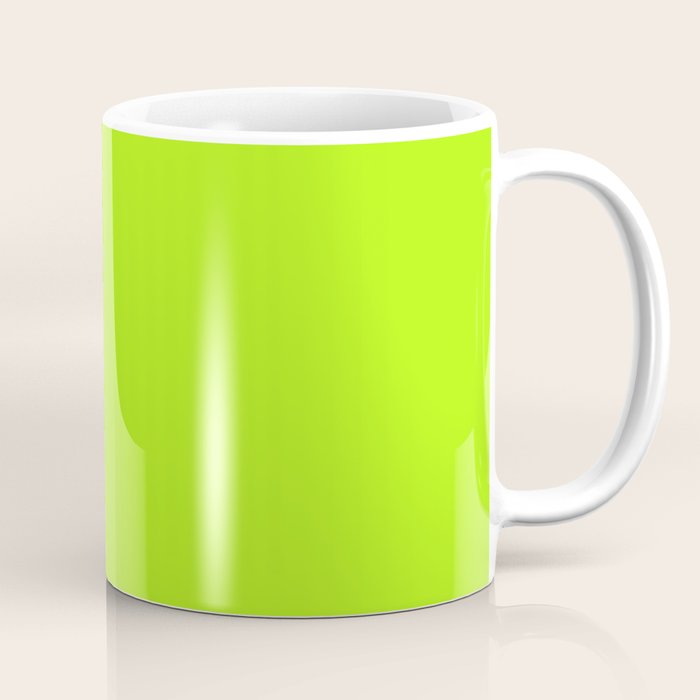Solid Bright Green Yellow Neon Color Coffee Mug Gallery Image 1