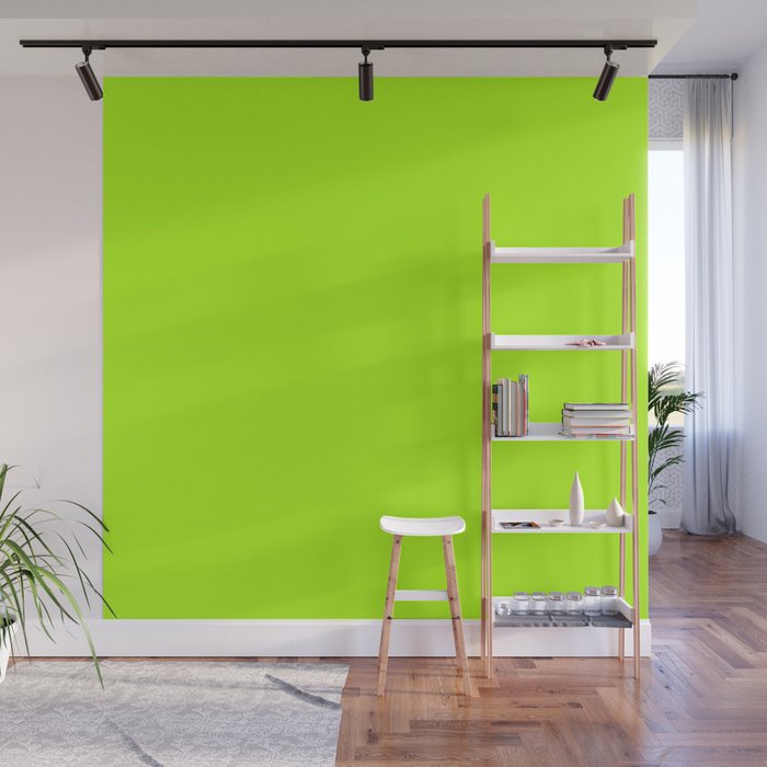 Solid Bright Green Yellow Neon Color Wall Mural Gallery Image 1