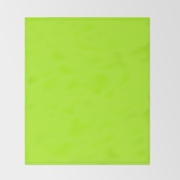 Solid Bright Green Yellow Neon Color Throw Blanket Gallery Image 2