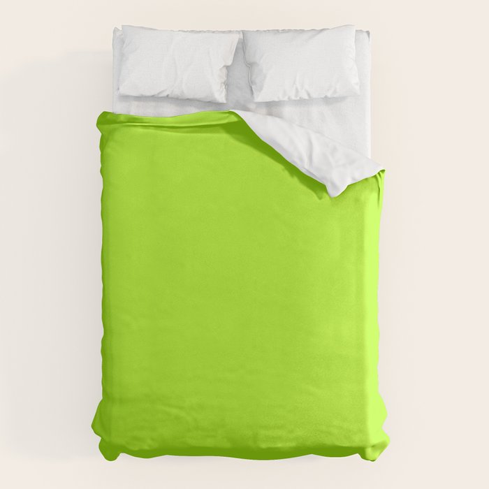 Solid Bright Green Yellow Neon Color Duvet Cover Gallery Image 6