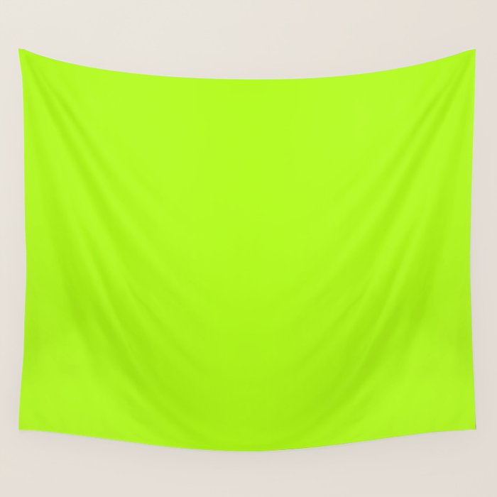 Solid Bright Green Yellow Neon Color Wall Tapestry Gallery Image 1